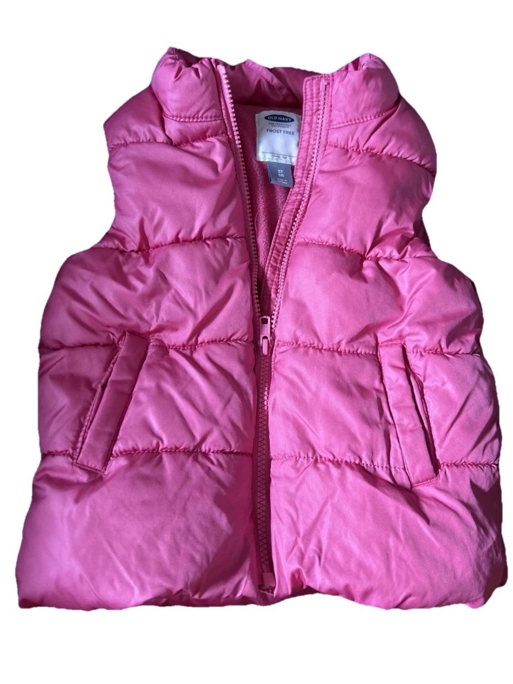 Old Navy Pink puffer vest for girls 5T